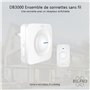 ELRO DB3000 Sonnette de Porte sans Fil - Récepteur Plug-in - sans Batterie - 64 Mélodies - Distance sans Fil : 300m - Blanc