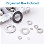 MMOBIEL Lot de 360 entretoises de rondelles plates en acier inoxydable Taille 8 Assortiment de vis Boulons de fixation Outils de