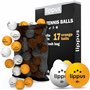 lippus Balles de Tennis de Table 3 Star [35 pièces] Set - 18 Balles de Tennis de Table Blanches et 17 Orange + Sac DE Stockage -