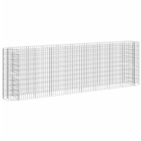 Gabion Plateforme surélevée en fer galvanisé 330 x 50 x 100 cm