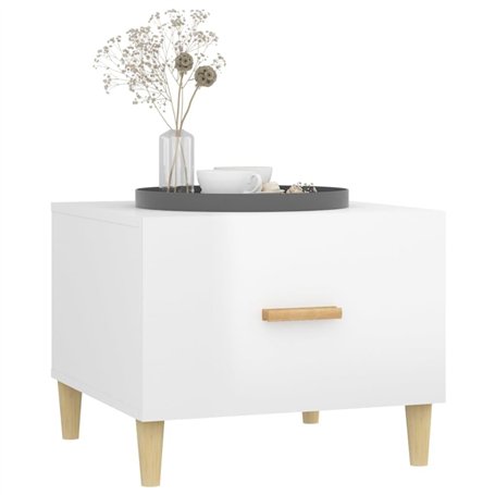 Tables basses 2 pcs blanc brillant 50x50x40cm bois d ingénierie