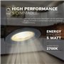 HOFTRONIC - 3x Nola LED Spot encastrable 68 mm Noir - IP65 étanche pour salle de bain, salon et extérieur - 5W 480lm - 2700K ext