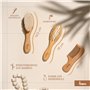 Brosse à cheveux et peigne pour bébé - Brosse à cheveux en bois naturel avec poils de chèvre doux - Brosse douce pour bébé - Pou