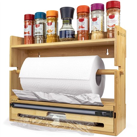 naturlik Coupe-Feuille 4-en-1 : Distributeur de Film Alimentaire