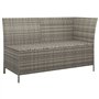 Salon de jardin 4 pcs avec coussins Gris Résine tressée
