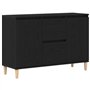 vidaXL Buffet Noir Chêne 101x35x60 cm Bois reconstitué