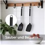 Spatule Cuisine Silicone, Set de 2 Spatules en Silicone avec Manche Inox, Spatule Coudée Résistante à la Chaleur pour Plancha, F