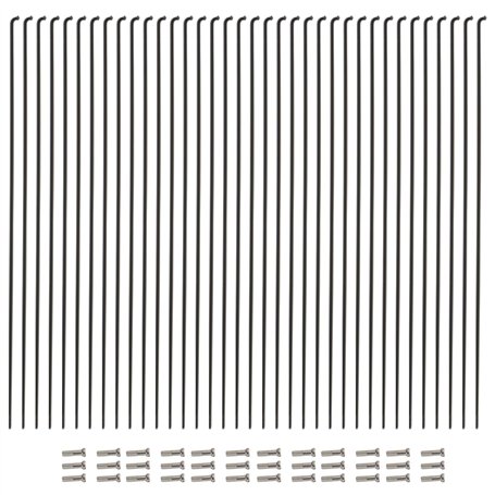 Vincita Lot de 36 rayons en acier inoxydable 14G J Bend 254 mm – 294 mm avec embouts en laiton pour rayons de roue de VTT