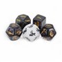 JUMOK 5 Jeux de dés acryliques polyèdres combinés au Hasard pour punir Les Parties Jouet de Jeu avec Sac de Rangement et Boîte C