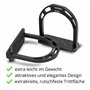 Étriers en Aluminium Noir Extra légers pour Chevaux - Surface de roulement de 6 cm