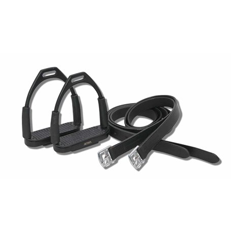 AMKA Étrier de sécurité avec articulation - Noir - Avec étriers - En kit