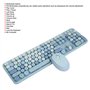 Ensemble clavier et souris sans fil, clavier à touches rondes rétro colorées 2.4G, clavier-souris rétro 104 touches / 1600 DPI p