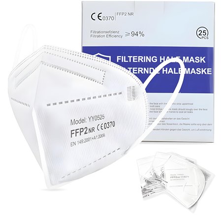 Hygiene100® FFP2 Paquet de 30 masques anti-poussière hygiéniques blancs à 5 couches