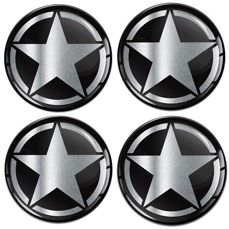 SkinoEu 4 x 55mm Autocollant 3D Silicone Universel pour Cache-Moyeu