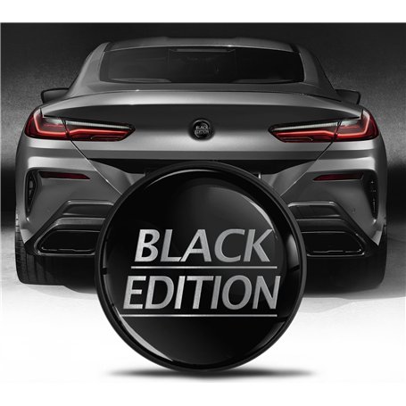 Biomar Labs Compatible avec BMW Emblème 51148219237 Plaque pour Arrière Coffre 74mm Black Edition Argent EZ 10