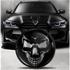 Biomar Labs Compatible avec BMW Emblème 51148132375 Plaque pour Avant Capot Arrière Coffre 82mm Crâne EO 15