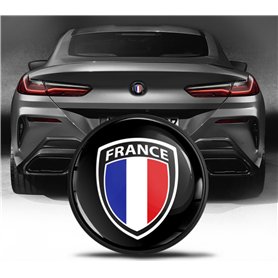 Biomar Labs Badge de Plaque de Démarrage pour Capot 74 mm Compatible avec BMW Emblème pour Coffre 51148219237 Drapeau de la Fran
