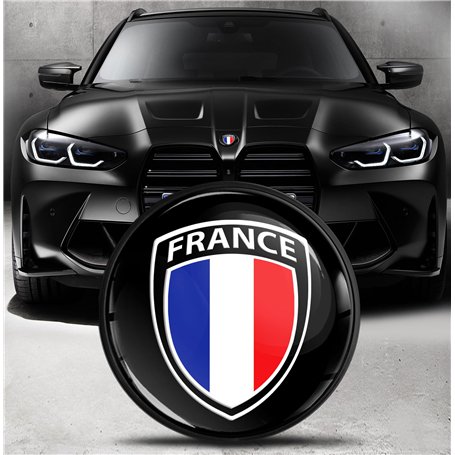 Biomar Labs Badge de Capot Avant et pour Coffre Compatible avec BMW Embleme 82 mm 51148132375 Drapeau de la France Flag EO 5
