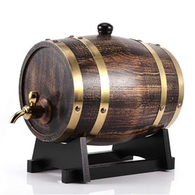 Oumefar 3L chêne Bois vin tonneau rétro Bois Grain Decor chêne Bois Seau à vin conteneur vin Brandy Whisky Bourbon Tequila chêne