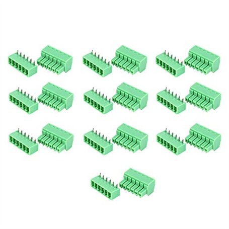 ViaGasaFamido 10 Paires de Borniers à Vis 6 Broches Bornier à Vis 15EDG 3.81mm Pas Mâle Femelle Bornes Enfichables Fil Ampère Mo