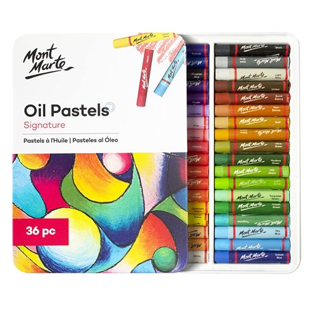 MONT MARTE Pastels à l'huile – 36 Pièces – Pastel Sec Doux pour l'Art – Couleurs intenses