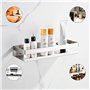 Étagère Douche sans perçage-Etagère de Salle de Bain Adhesive,Panier Douche Acier Inoxydable,Brossé 30CM