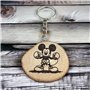 Promotech - Magnifique porte-clés Majic Mouse - Fabriqué à la main et gravé au laser en bois naturel (Mickey Boxing), Bois natur