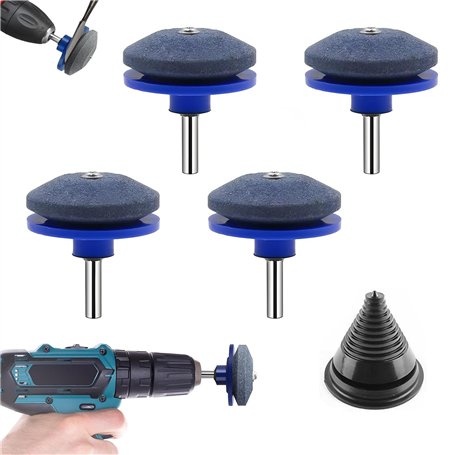 JINJUMEI 4 Pièces Aiguiseur de Lame de Tondeuse à Gazon