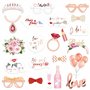 Konsait 23pcs DIY EVJF Accessoire Photobooth Or Rose Team Bride Accessoire Photobooth Lunettes Moustache Masquerade pour EVJF Dé
