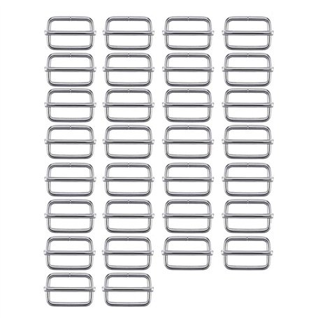 Xinlie Ceinture Coulissante en Métal avec Sangle de Boucle de Glissière Réglable Connecteur en Boucle Carrée Accessoire De Brico