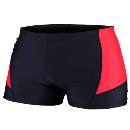 Muscle Alive Hommes Gym Tight 4 Inseam Culturisme Fitness Shorts Polyester et Lycra PLN Noir with Rouge XL