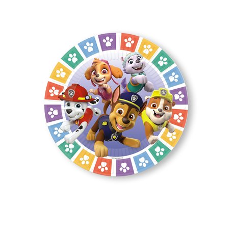amscan 8 assiettes en papier Pat' Patrouille 23 cm - Multicolore
