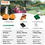 VEVOR Slackline 18,3 m Sangle d'Équilibre Charge 226,8 kg Jeu Complet avec Protecteur d’Arbres Entraîneur de Bras Configuration 
