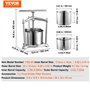 VEVOR Pressoir à Fruits Manuel 6 L Pressoir à Vin en Inox Base en Aluminium Presse-Fruits Manuel Baril Intérieur 18 x 15 cm Broy