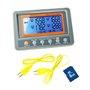 Gain Express Enregistreur de données thermocouple à 4 canaux de type K avec carte SD haute précision, grand écran LCD et alarme 