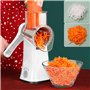 Râpe à fromage rotative 5 en 1 Mandoline Légumes Julienne Coupe-frites Coupe-noix avec poignée et base d'aspiration solide