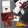 Cartes de remise de diplôme avec enveloppes et autocollants – Lot de 12 cartes, 4 motifs assortis en feuille d'or de 3 de chaque