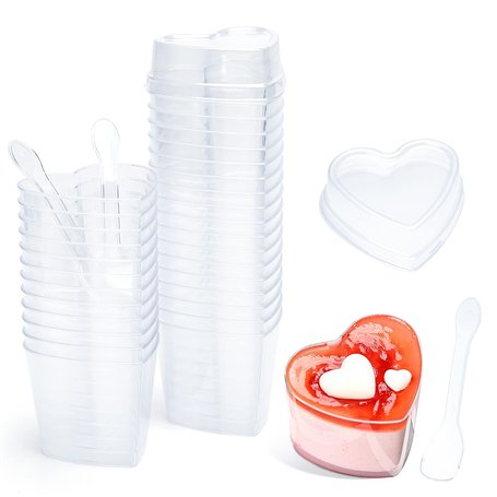 CoKeeSun 30 Pièces Tasses à Dessert avec Couvercles & Cuillères