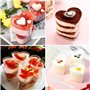 CoKeeSun 30 Pièces Tasses à Dessert avec Couvercles & Cuillères, 160ml Verrines Plastiques en Forme de Coeur, Coupelle à Dessert