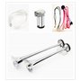 YIYDA Klaxon à air Car Horn 165DB klaxon de voiture haut et bas 24V double tube trompette klaxon de camion argent chromé zinc av