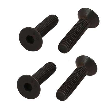 sourcing map 4pcs M6x25mm Vis à Filetage Gauche Tête Fraisée Six Pans Creux Boulon Fixation DIN7991