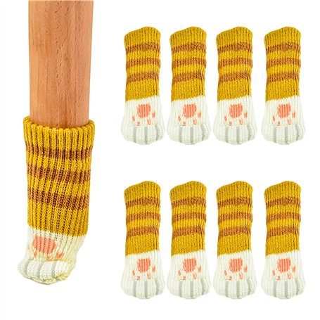 SHULLIN Lot de 8 paires de chaussettes tricotées très élastiques pour pieds de chaise - Antidérapantes - Chaussettes tricotées -