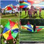 LEADSTAR Parachute de Jeu pour Enfants,2 Mètres Mini Arc-en-Ciel Jouet Parachute pour Jeux Extérieur Activité avec 8 Poignées