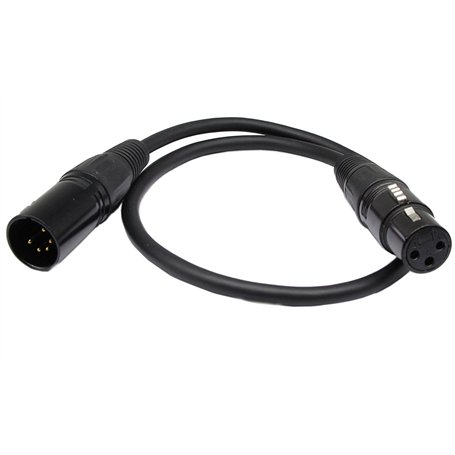 SinLoon DMX 512 Câble de lumière de scène XLR mâle 5 broches vers XLR femelle 3 broches avec connecteurs métalliques pour éclair