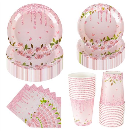 CEILIWEN Service de table de fête 100 pièces avec assiettes