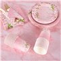 gobelets et serviettes en carton rose pastel
