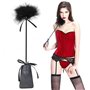 2 PCS Plume chatouilleuse Jouet sexuel Plume Flirter avec Flogger Cuir Équitation Fouet érotique Jouet sexuel Accessoires pour B