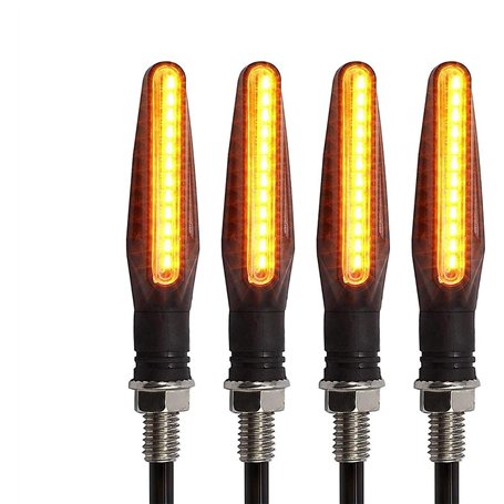 SFONIA 4pcs Indicateurs de Moto 12 LED Flèche Clignotants Lumières 12V Imperméable Universel pour Moto Scooter Quad Cruiser Off