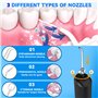 PQETBV Jet Dentaire Hydropulseur Portable, Irrigateur Oral Sans Fil 4 Modes et 4 Buses, Réservoir 300ML, USB Chargé, Étanche IPX