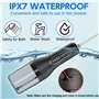 PQETBV Jet Dentaire Hydropulseur Portable, Irrigateur Oral Sans Fil 4 Modes et 4 Buses, Réservoir 300ML, USB Chargé, Étanche IPX